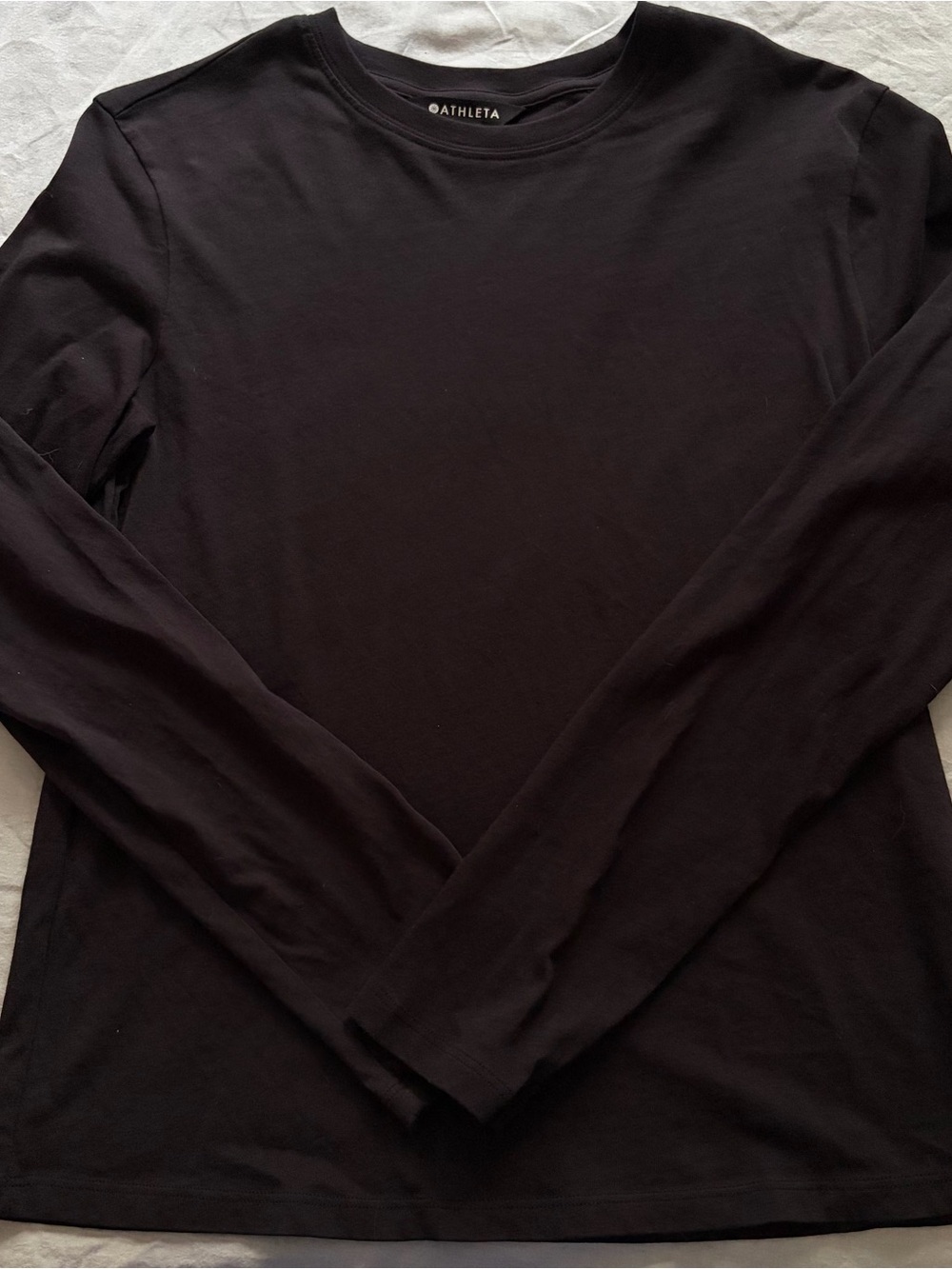 Athleta Black Long-Sleeve Crewneck Tee